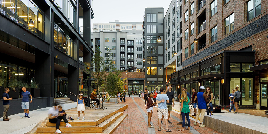 People in outdoor space